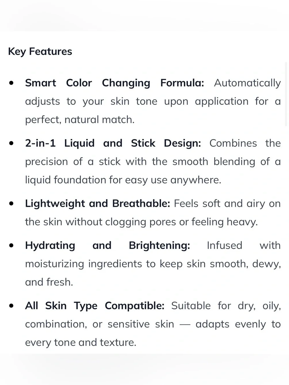 Color Changing Foundation Stick 2-in-1 Moisturizing Brightening Makeup - Natural
